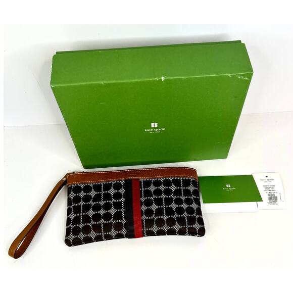 Kate Spade Zippered Wallet Wristlet Clutch Chrissy Classic Noel Chocolate NWT - Picture 5 of 9